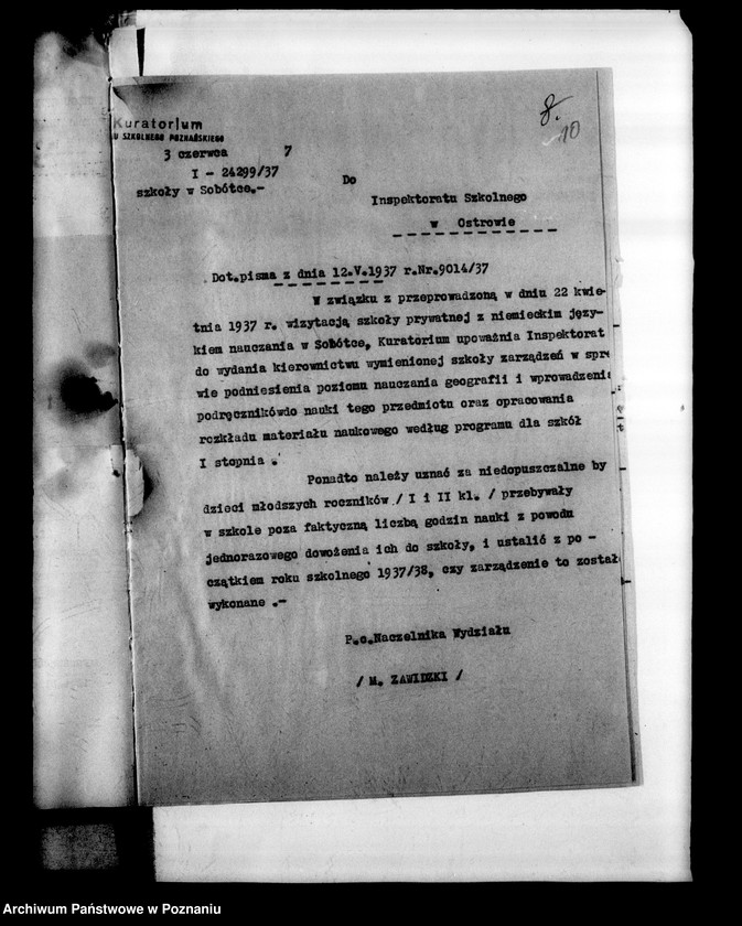 Obraz 14 z jednostki "Prywatna Szkoła Powszechna z niemieckim językiem nauczania Sobótka powiat Ostrów"