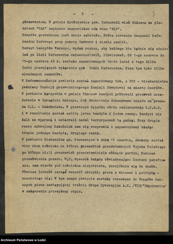 Obraz 4 z jednostki "Referendum Ludowe - sprawozdania [, raporty i wykazy] aktywu wojewódzkiego PPR [oddelegowanego do organizacji powiatowych]"