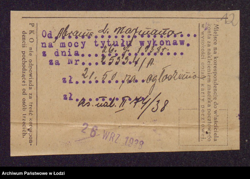 Obraz 14 z jednostki "Abram Lajb Wajnman- wyrób i sprzedaż towarów bawełnianych"