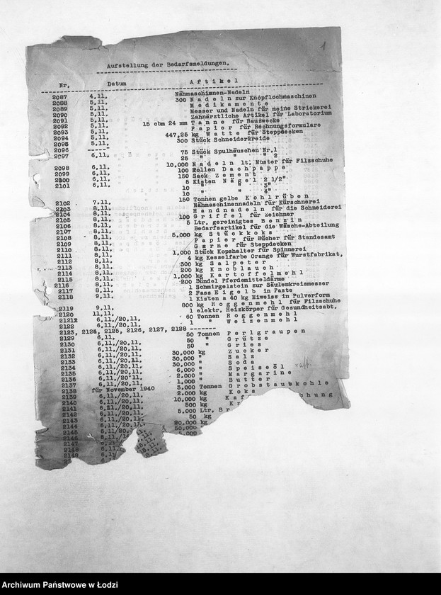 Obraz 4 z jednostki "Bedarfsmeldungen [Kopie skierowanych do GV zapotrzebowań na surowce, materiały, narzędzia, maszyny itp. potrzebne resortom pracy do produkcji]"