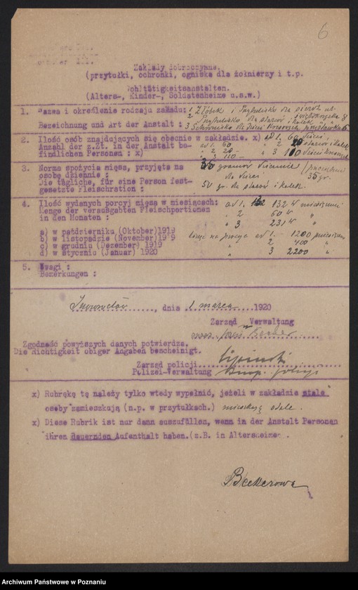 Obraz 8 z jednostki "[Zakłady dobroczynne (m.in. szpitale) w Inowrocławiu - przydziały mięsa]"