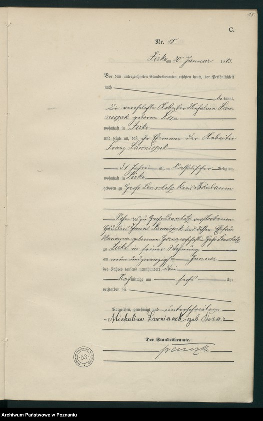 Obraz 18 z jednostki "Sterbe-Haupt-Register"