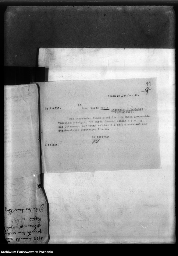 Obraz 15 z jednostki "Johann König ans Ottensund, Kreis Dietfurt (Żnin)"