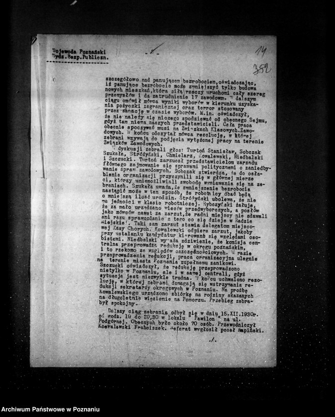 Obraz 17 z jednostki "Sprawozdania sytuacyjne tygodniowe za czas od 5 grudnia 1930 r. do dnia 1 stycznia 1931 r. /nr 58-61/"
