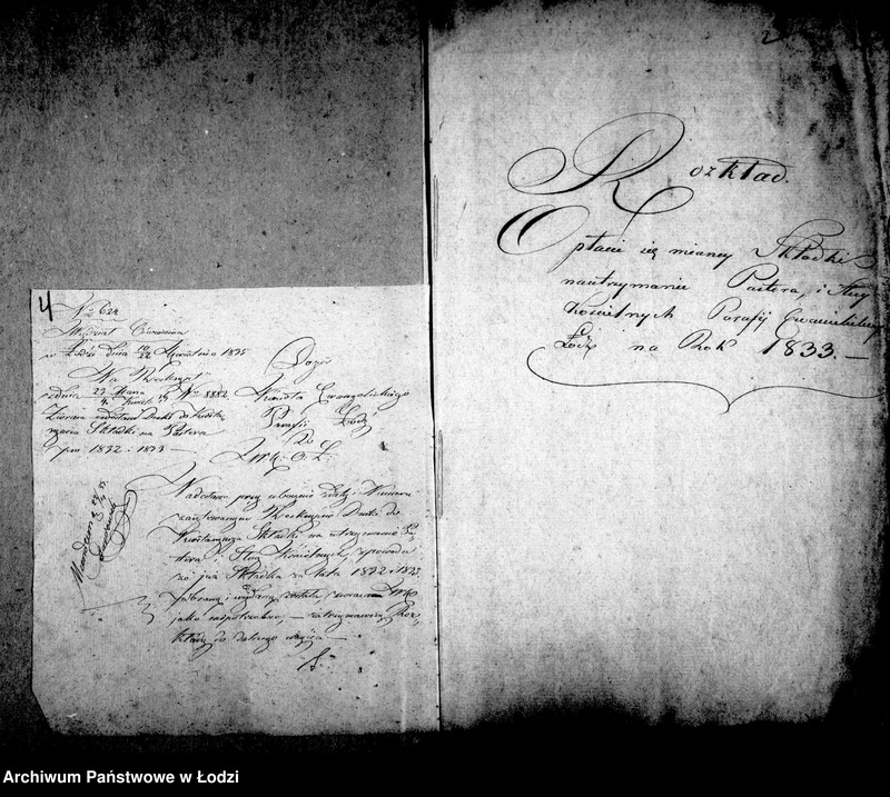 Obraz 8 z jednostki "Akta tyczące się rozkładów na pastora i sług kościelnych roku 1835"