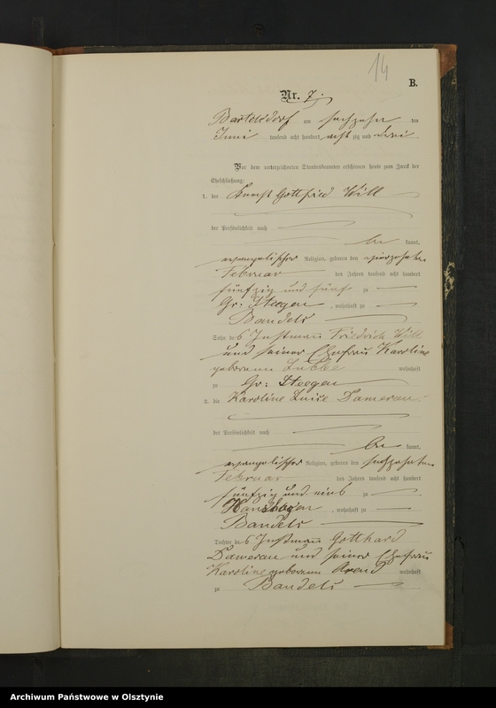 image.from.unit.number "Heiraths-Neben-Register Nr 1 - 14"