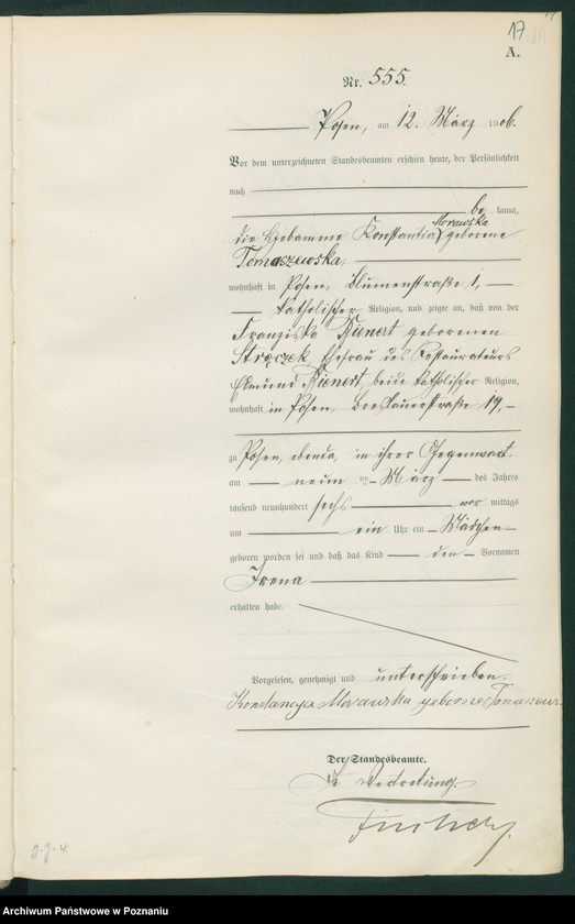 Obraz 19 z jednostki "Księga miejscowa urodzeń tom II"