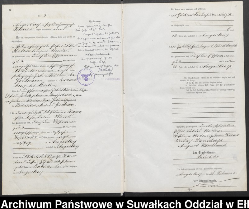 image.from.unit.number "Heiraths-Neben-Register des Preussischen Standes-Amtes Angerburg Kreis Angerburg"