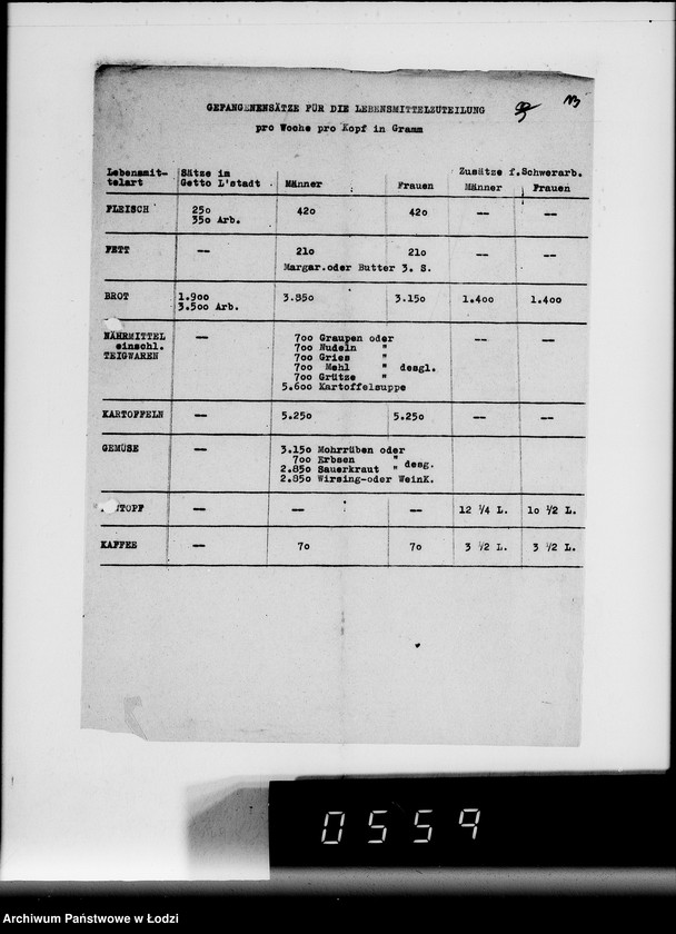 Obraz 17 z jednostki "Lebensmittel-Zuteilungssätze für die Juden-Versorgung"