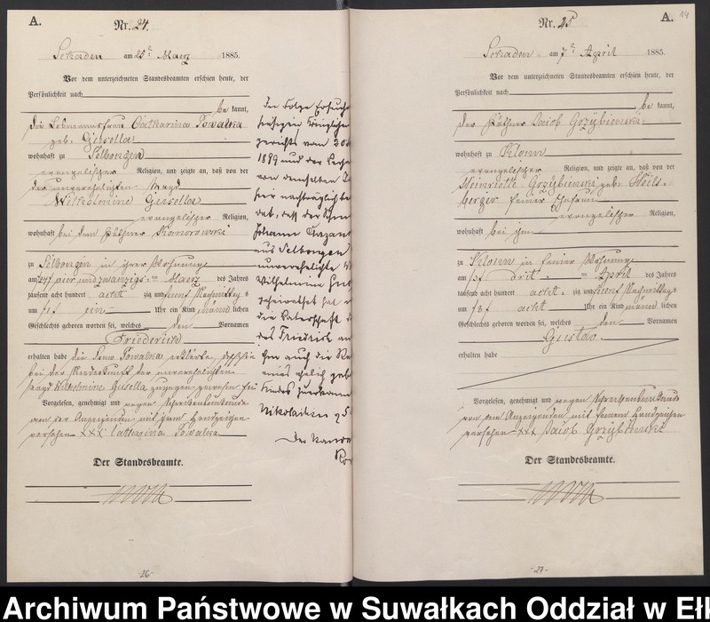image.from.unit.number "Geburts-Haupt-Register des Königlich Preussischen Standes-Amtes Schaden Kreis Sensburg"