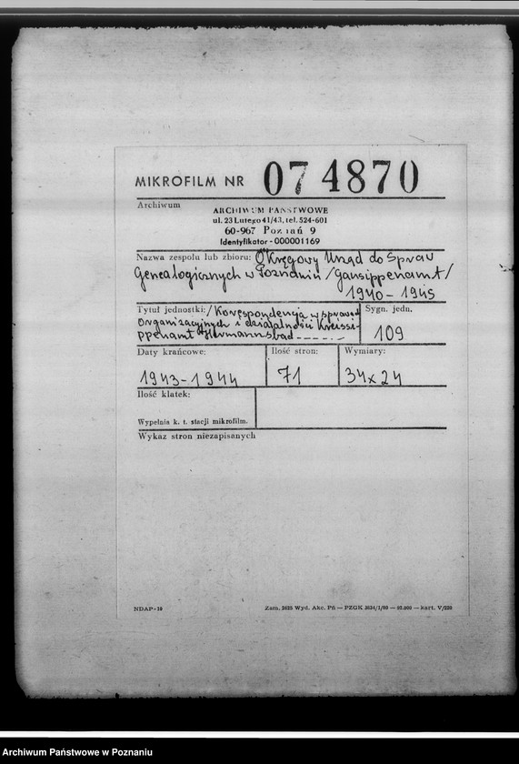 Obraz 2 z jednostki "[Korespondencja w sprawach organizacyjnych i działalności], Kreissippenamt Hermannsbad [Ciechocinek, powiat Aleksandrów Kujawski, województwo bydgoskie]"