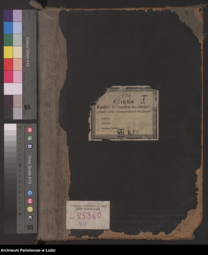 Obraz 2 z jednostki "Księga kontroli ruchu ludności (rejestr osób przybywających do gminy) Łódź, komisariat VII, ks. I, nr 1-3052"