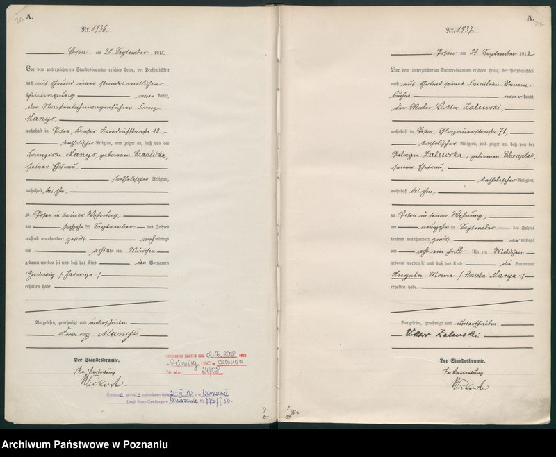 Obraz 16 z jednostki "Księga miejscowa urodzeń tom V -VI [Rejestr główny urodzeń]"