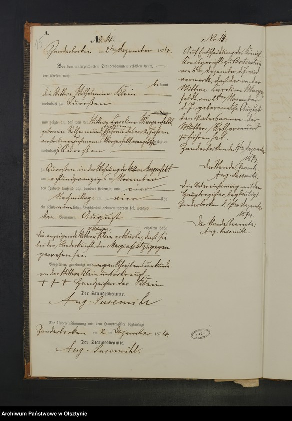 Obraz 18 z jednostki "Geburts-Neben-Register Nr 1 - 19"