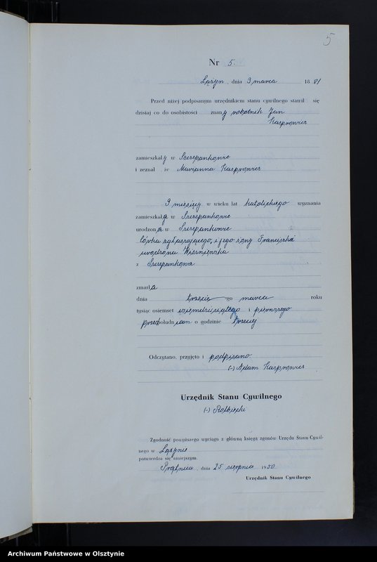 image.from.unit.number "Księga zgonów Nr 1 - 44,1 - 55,1 - 41,1 - 60,1 - 44,1 - 40 i 1 - 47 /brak 1885 - 1886,1888 i 1890/ /przepisana w języku polskim z oryginału niemieckiego w dniach 11.08.-9.09.1950/"