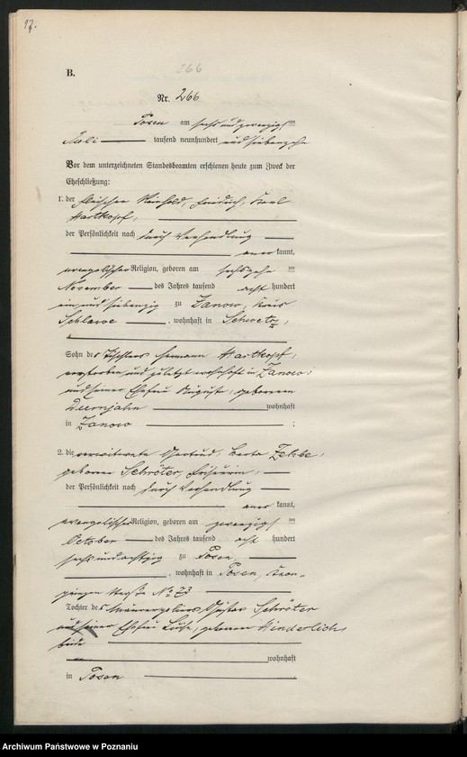 Obraz 19 z jednostki "Księga miejscowa małżeństw tom II [Rejestr główny małżeństw]"