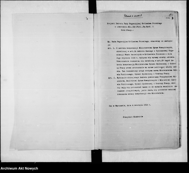 image.from.unit.number "Posiedzenia Rady Ministrów Królestwa Polskiego. Protokoły z załącznikami. 4.04.1918 r. - 30.06.1918 r. T. 2"
