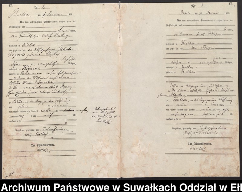 image.from.unit.number "Sterbe-Haupt-Register des Königlichen Preussischen Standes-Amtes Bialla Kreis Johannisburg"
