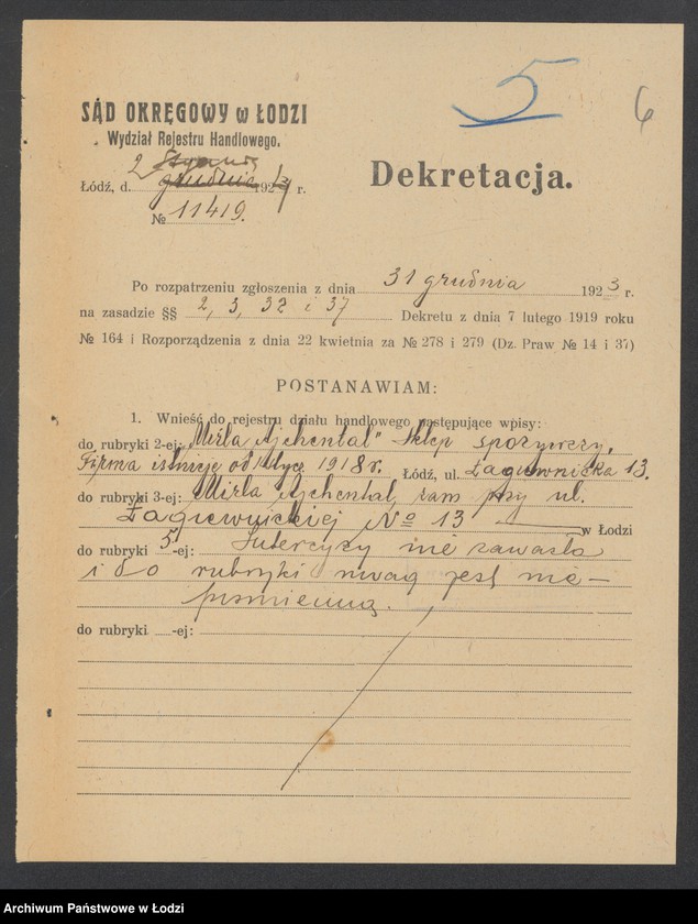 Obraz 8 z jednostki "Mirla Ajchental – sklep spożywczy"