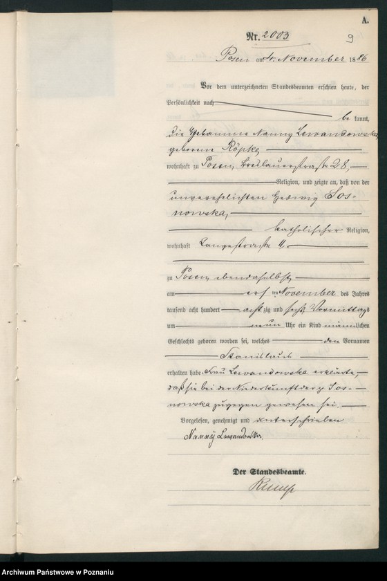 Obraz 12 z jednostki "Księga urodzeń t. V"