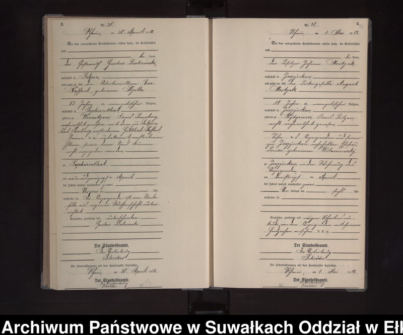 image.from.unit.number "Sterbe-Neben-Register des Königlichen Preussischen Standes-Amtes Orlen Kreis Loetzen"