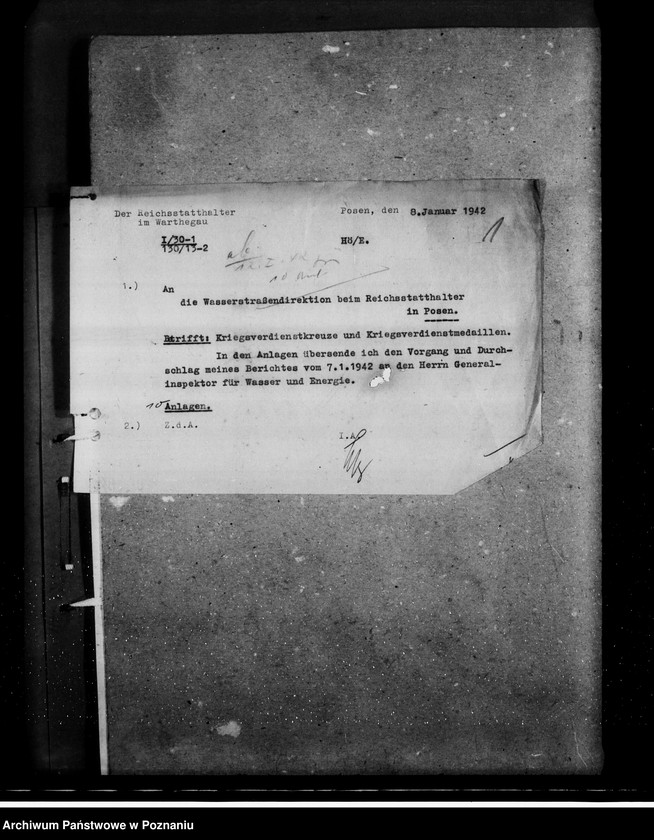 Obraz 5 z jednostki "Kriegsverdienstkreuze und Kriegsverdienstmedaillen- Vorschläge der Wasserstrassenverwaltung"