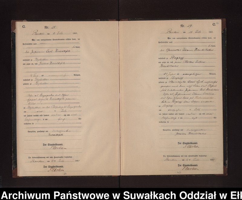 Obraz 19 z jednostki "Sterbe-Neben-Register des Preussischen Standes-Amtes Neuhoff Kreis Loetzen"