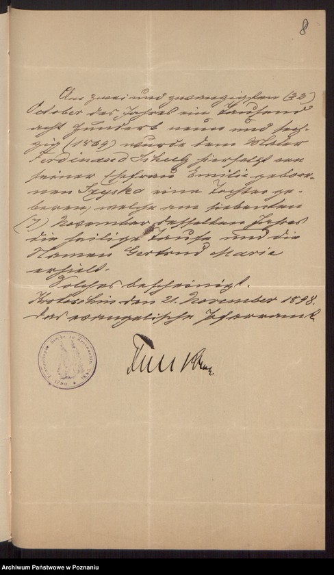 Obraz 10 z jednostki "Die von den Verlobten beigebrachten Urkunden zur Eheschliessung pro 1899"