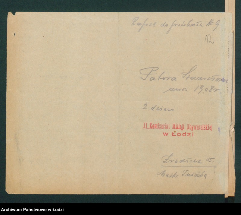 Obraz 15 z jednostki "[II Komisariat - protokoły i raporty patroli i posterunków]"