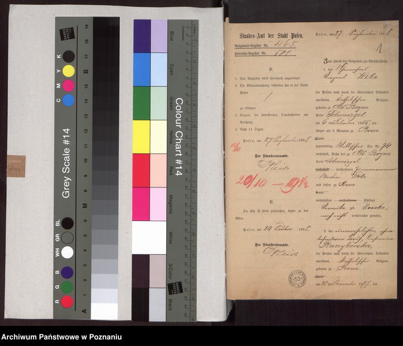 Obraz 3 z jednostki "Die von den Verlobten beigebrachten Urkunden zur Eheschliessung pro 1898"