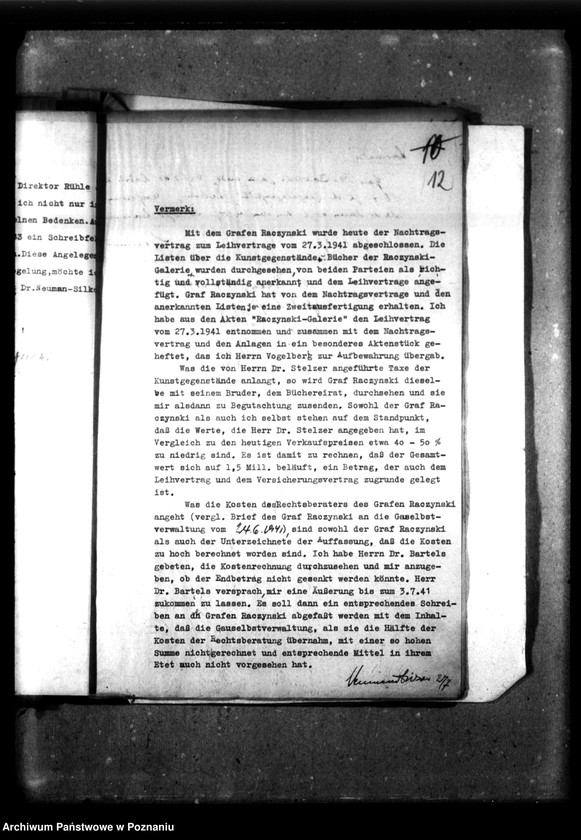 Obraz 16 z jednostki "Leihvertrag - Raczynski Gemälde-Galerie."