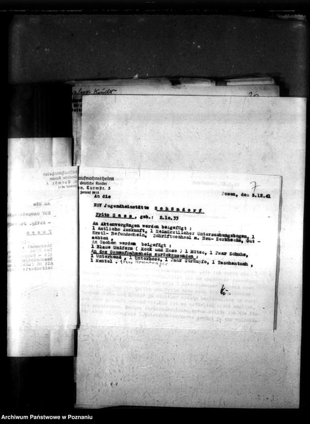 Obraz 11 z jednostki "Ehemalige Heimkinder von 1941 bis 30 V 1942, S-Z. [Przyjęcia i przekazania dzieci, litera S-Z]."