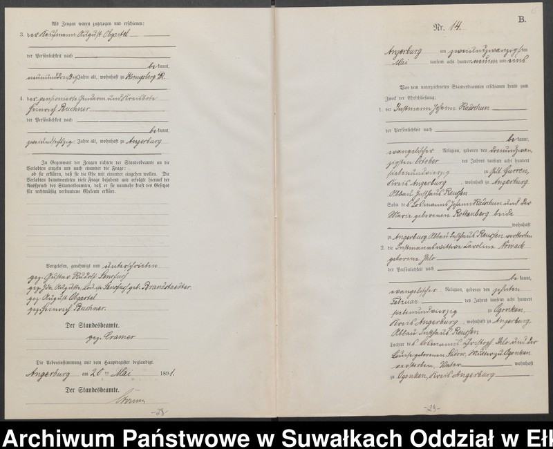 image.from.unit.number "Heiraths-Neben-Register des Preussischen Standes-Amtes Angerburg Kreis Angerburg"