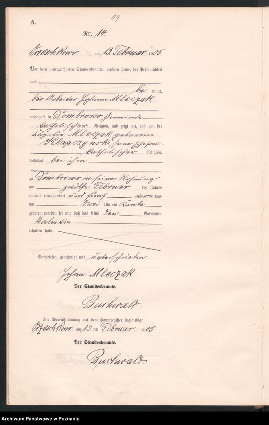 Obraz 17 z jednostki "Geburts-Neben-Register"