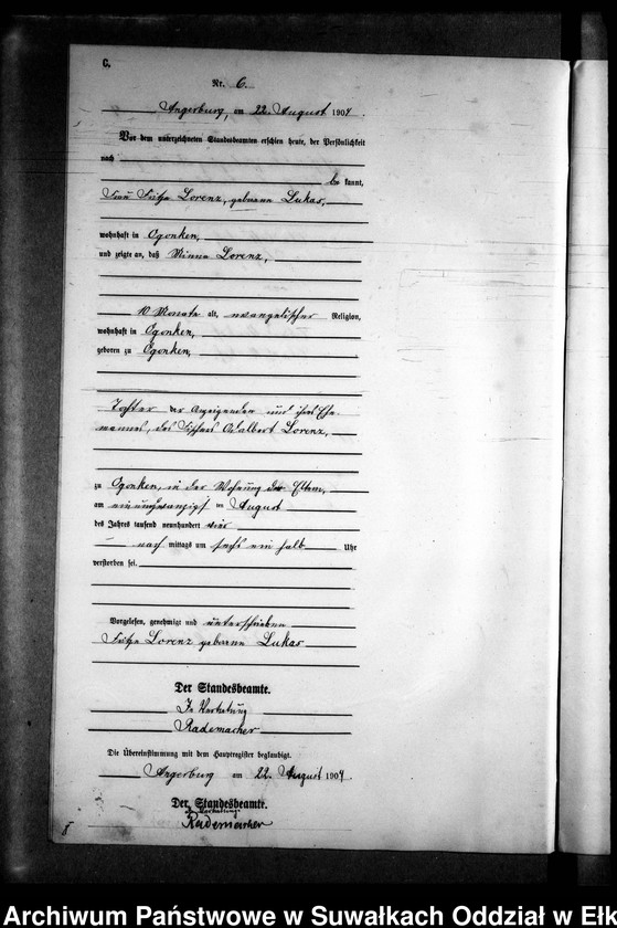 image.from.unit.number "Sterbe-Neben-Register des Preussischen Standes-Amtes Gross Strengeln Kreis Angerburg"