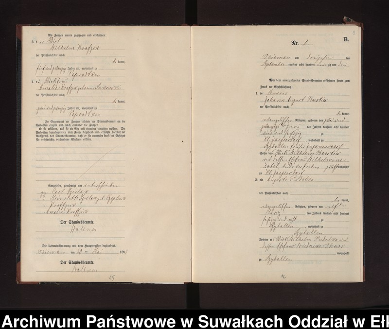 image.from.unit.number "Heiraths-Neben-Register des Preussischen Standes-Amtes Rydzewen Kreis Loetzen"