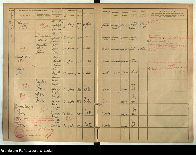 Obraz 14 z jednostki "[Księga ludności stałej m. Łodzi guberni piotrkowskiej nr domu 274-278]"