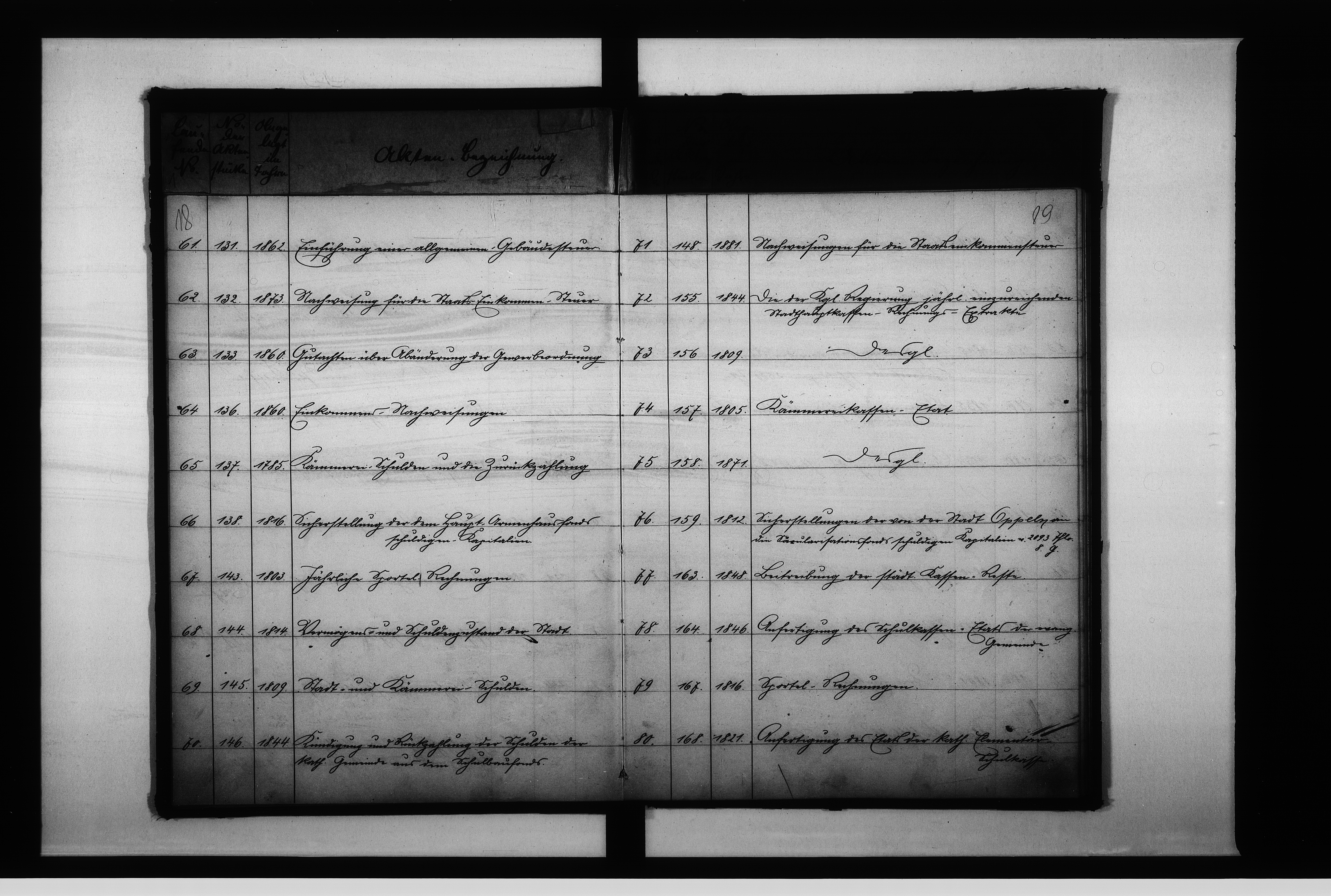 image.from.unit.number "Verzeichniss I über diejenigen Akten welche dem Staats Archiv Breslau übersandt worden sind"