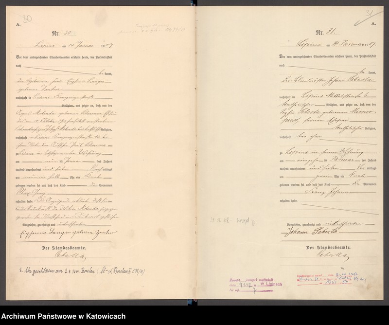 image.from.unit.number "Księga urodzeń T. I nr 1-400"