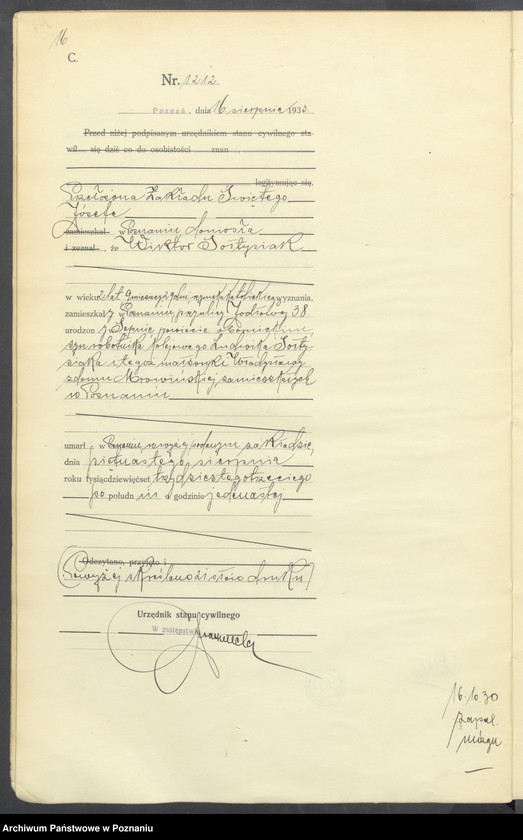 Obraz 18 z jednostki "Księga miejscowa zgonów tom III [Rejestr główny zgonów]"