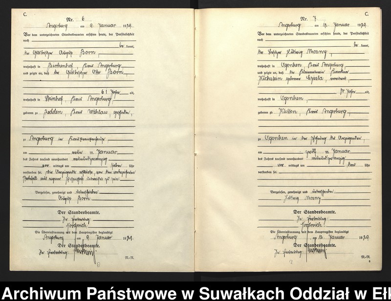 image.from.unit.number "C2. Sterbe = Register (Neben = Register) Standesamt Angerburg einschl. der Standesamtsbezirke Gross Strengeln, Kehlen und Prinowen]"