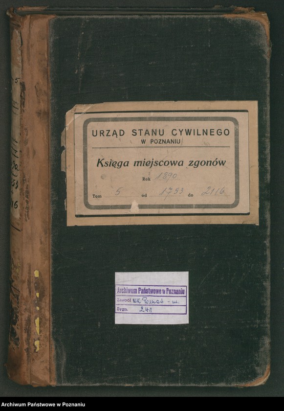Obraz 2 z jednostki "Księga zgonów t. V"