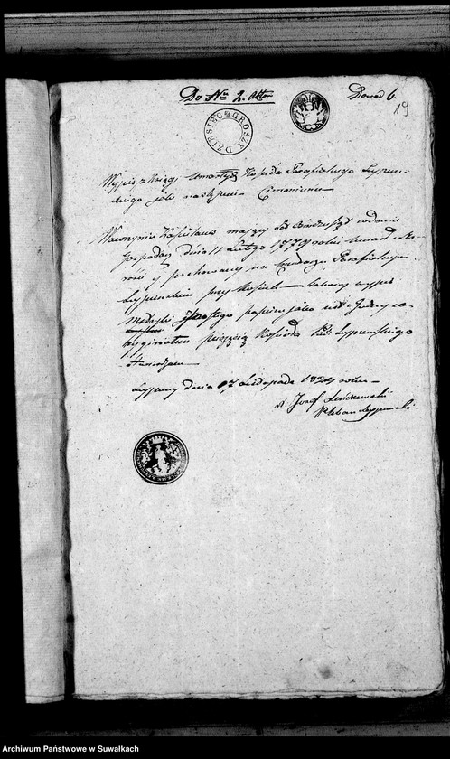 Obraz 9 z jednostki "Liszkowie dowody do aktów ślubnych urzędnika stanu cywilnego z całego roku 1825"