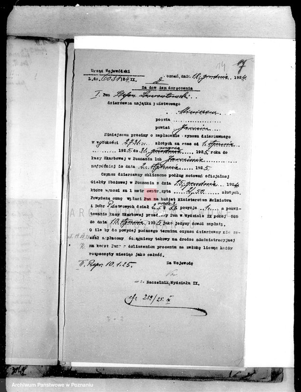 Obraz 18 z jednostki "Akta dotyczące czynszu dzierżawnego majętności Miniszew"