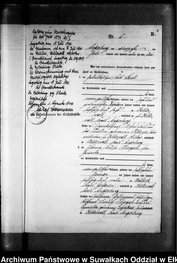 image.from.unit.number "Heiraths-Neben-Register des Preussischen Standes-Amtes Kehlen Kreis Angerburg"