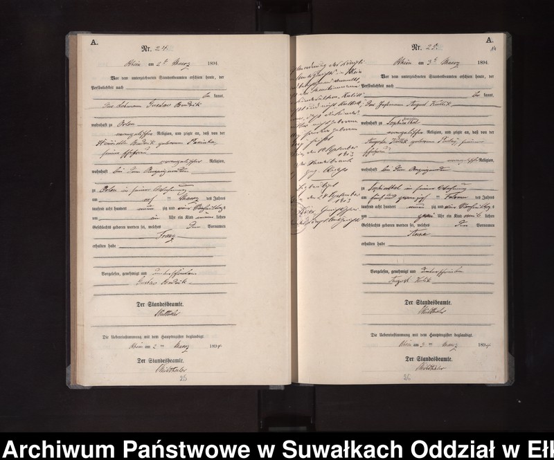 image.from.unit.number "Geburts-Neben-Register des Königlichen Preussischen Standes-Amtes Orlen Kreis Loetzen"