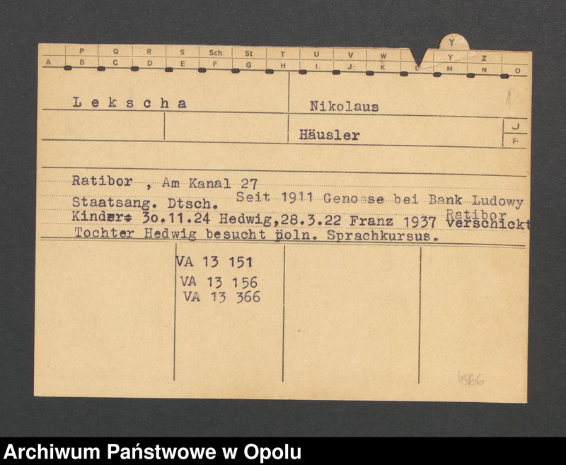 Obraz 3 z jednostki "[Lekscha Nikolaus, Ratibor]"