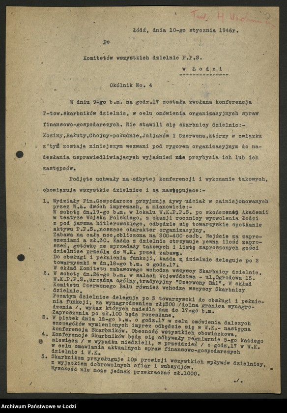 Obraz 4 z jednostki "Okólniki, [pisma okólne] Oddziału"