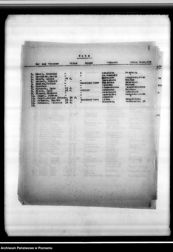 Obraz 12 z jednostki "Spisy zmarłych i zaginionych w 1939 roku miejscowych Niemców"