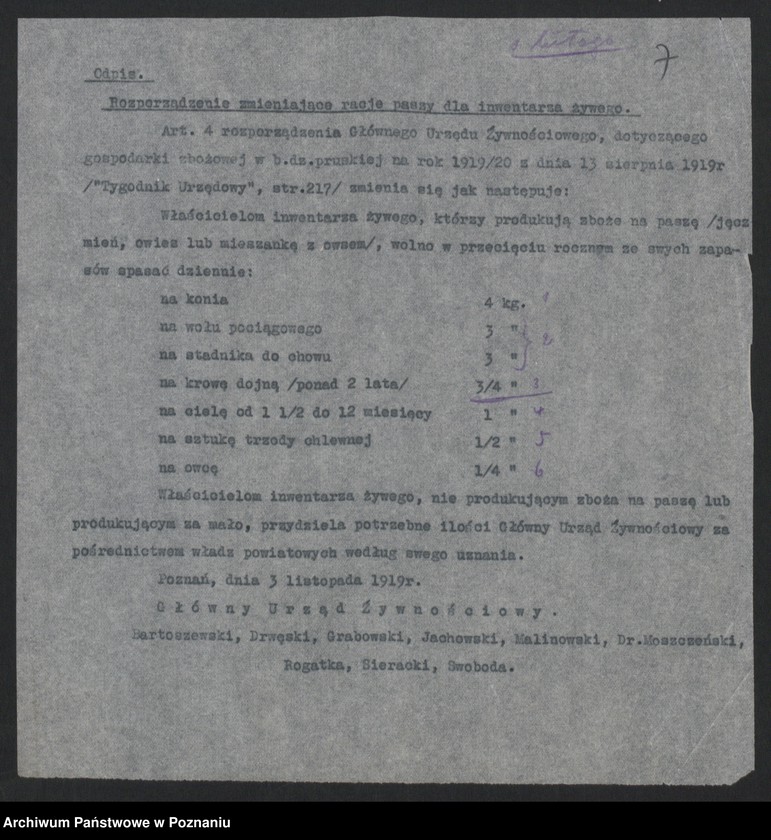 Obraz 8 z jednostki "[Spis inwentarza żywego w Księstwie Poznańskim w obrębie linii demarkacyjnej z 15 grudnia 1919 roku i inne spisy inwentarza żywego oraz ludności w województwie pomorskim]"